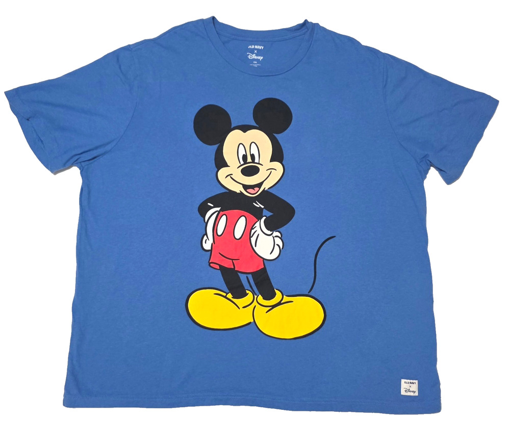 Old Navy x Disney Mickey Mouse Graphic Blue T-Shirt Size XXL 100% Cotton